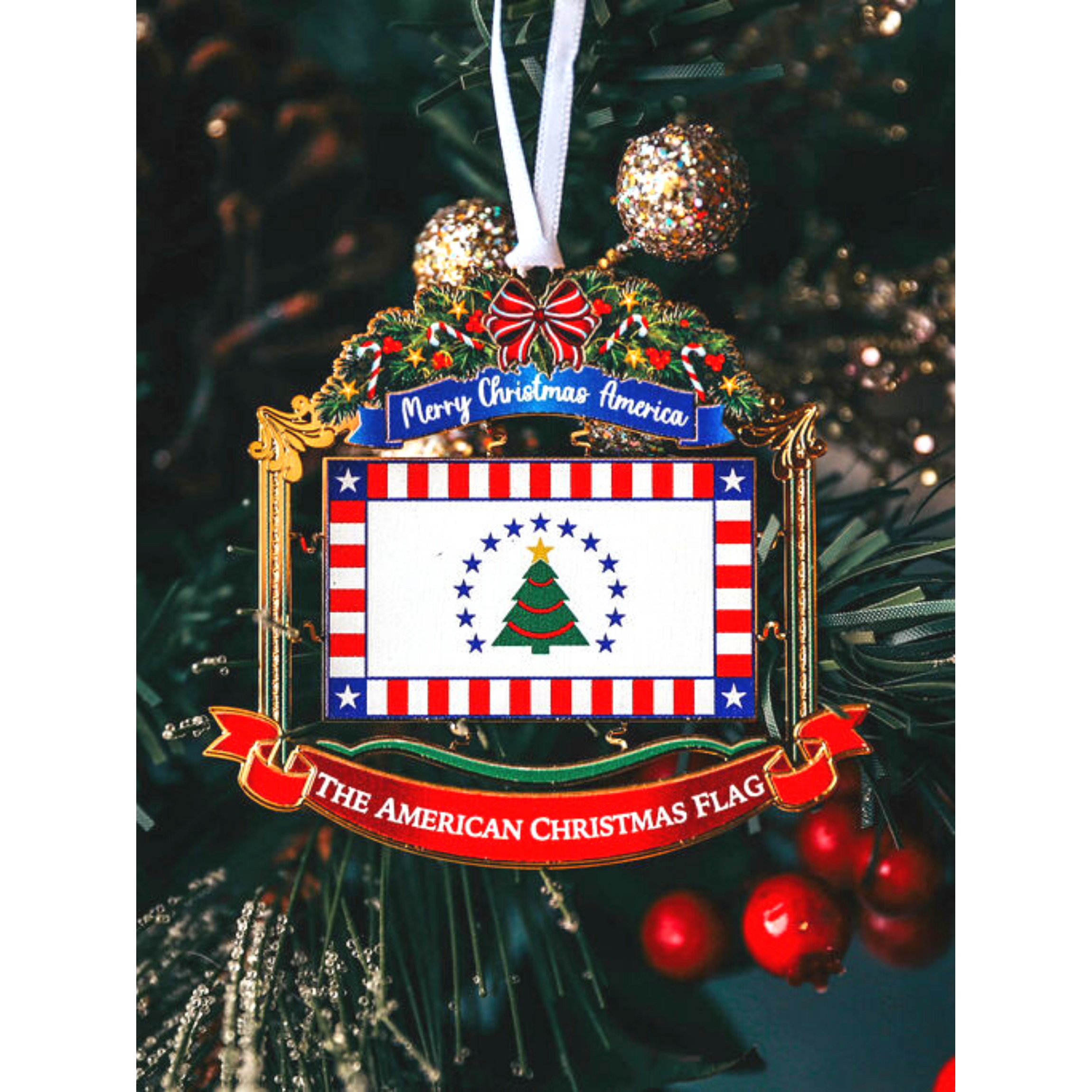 American Christmas Ornament - 24k