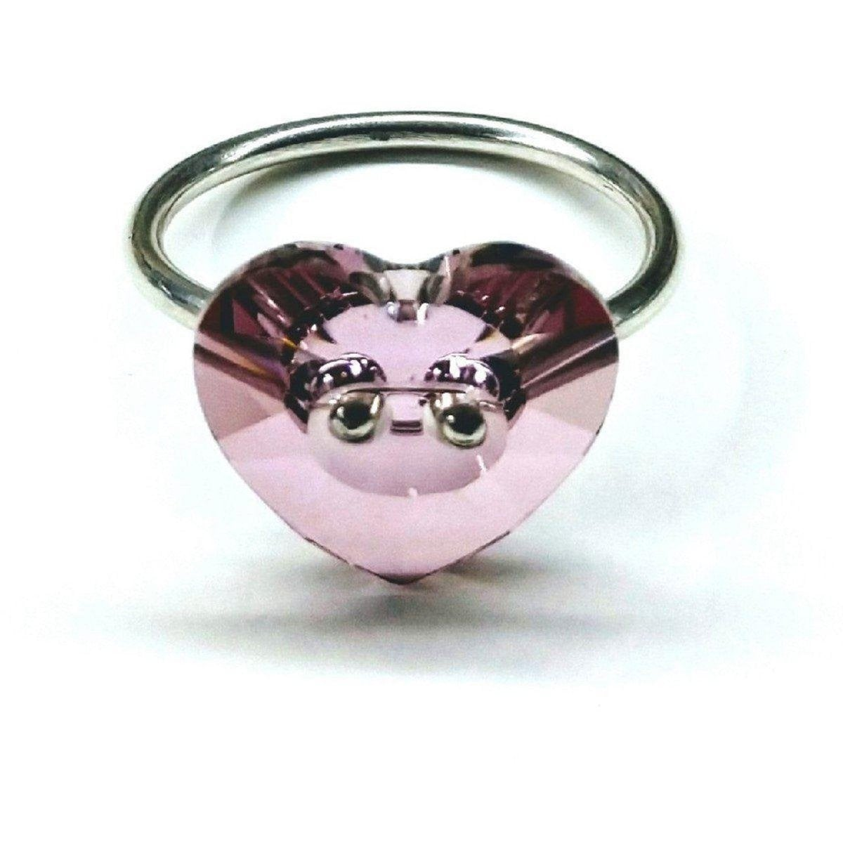 Large Light Purple I LOVE YOU Heart Bling Ring