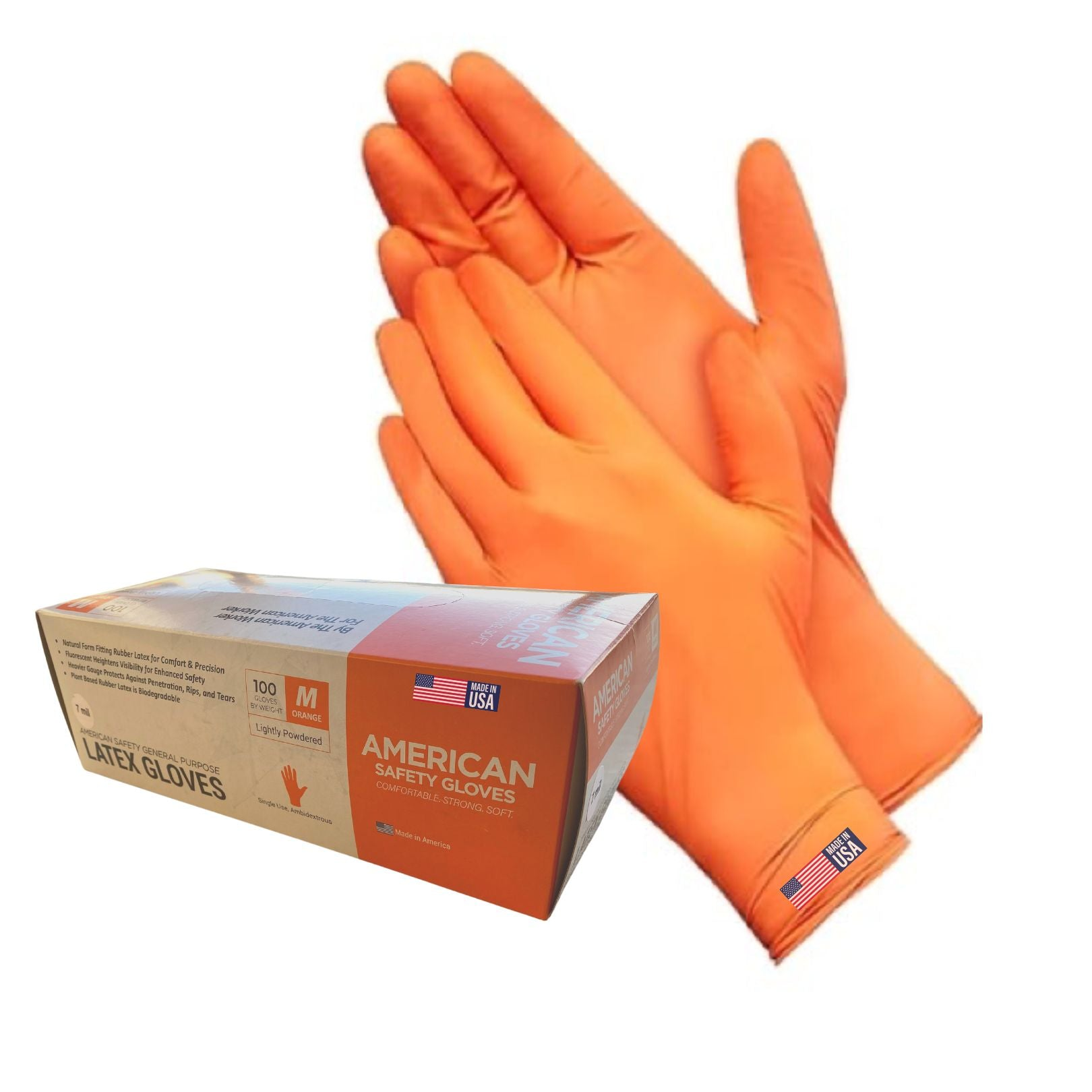 MI Americas Safety Glove Latex Disposable Low Protein Natural Rubber Non-Allergy 7 MIL