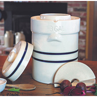Water Seal Fermentation Crock ~ 3 Gallon Starter Kit [Boxed]