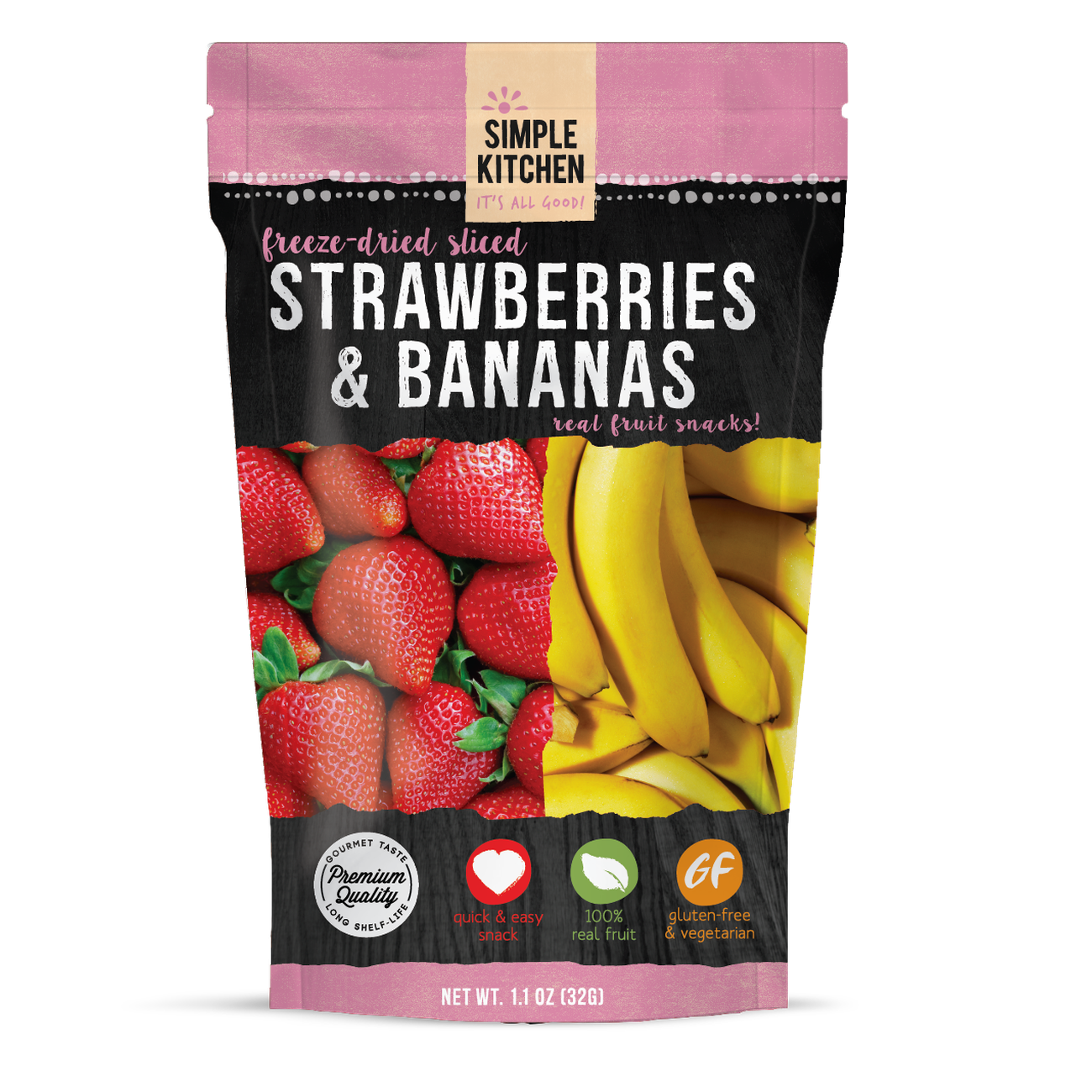 6 CT Case Simple Kitchen Strawberries & Bananas