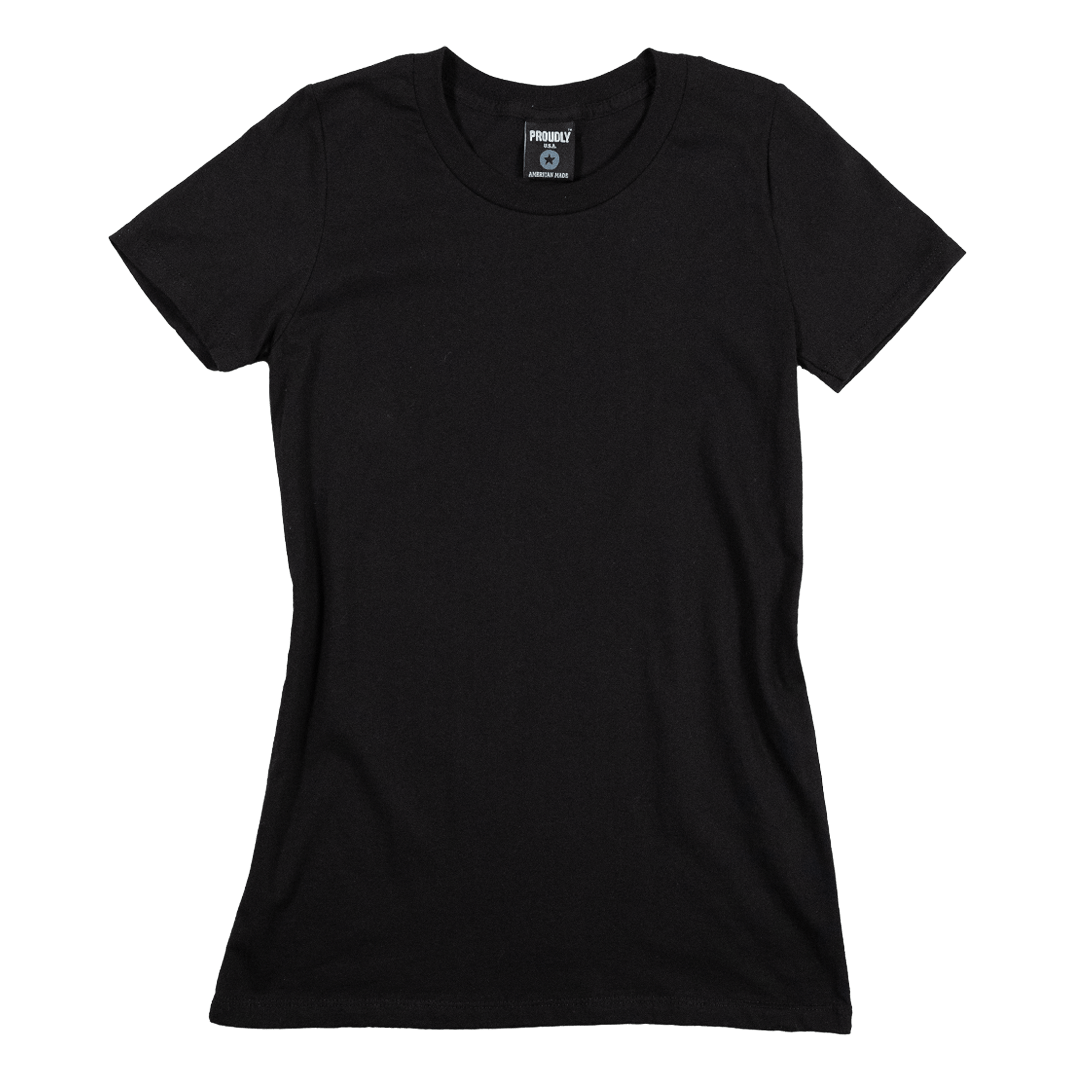 Women's Black Cotton Crewneck T-Shirt