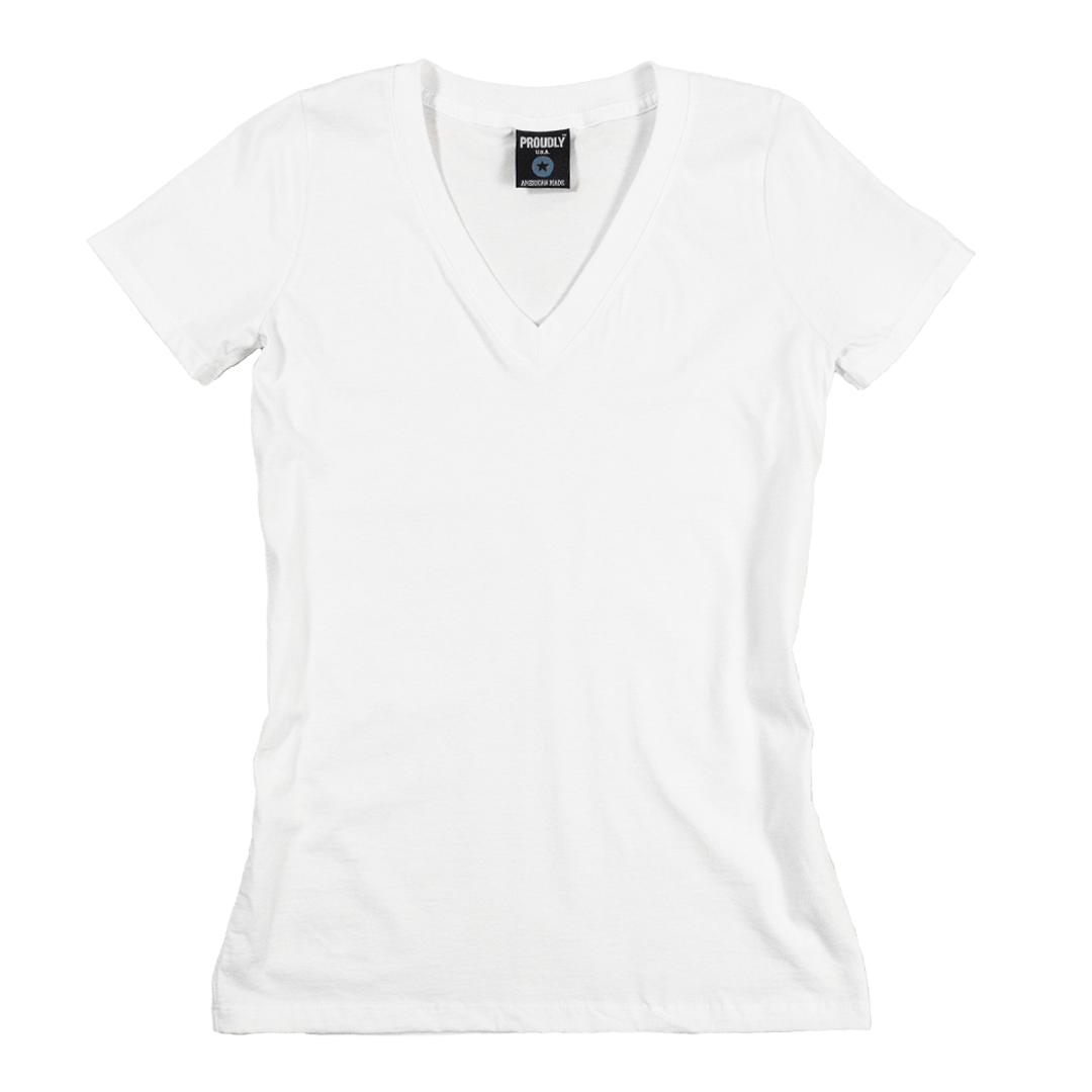 Women's White Cotton V-Neck T-Shirt