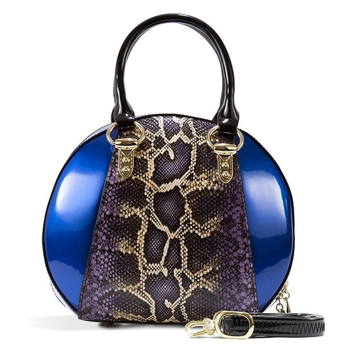 Svetlana Version 2 Python Print (Blue)Leather Handbag B15-0293BLU