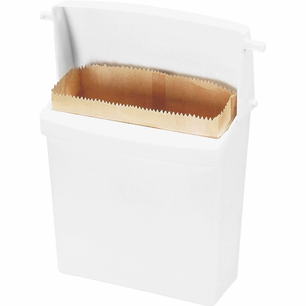 Rubbermaid Compact Sanitary Napkin Receptacle - 12.5" H x 10.8" W x 5.3" D - White - 1 Each