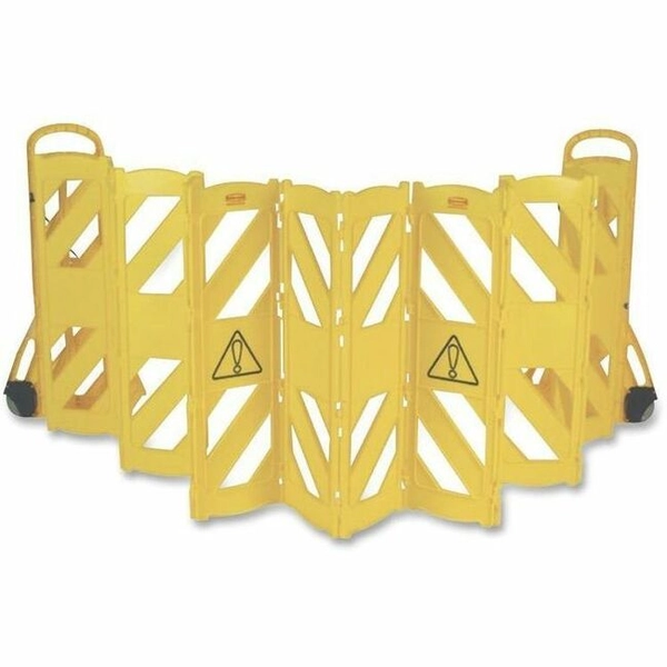 Rubbermaid Foldable Caution Barrier - 40" - Yellow - 1 Each