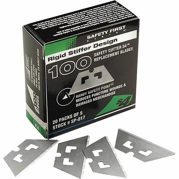 PHC Pacific S4/S3 Safety Cutter Blades - Straight - Steel - 100/Box