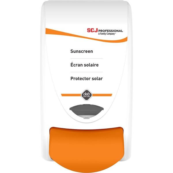 SC Johnson Sunscreen Dispenser - 1.06 qt - Durable, Locking - White - 1 Each