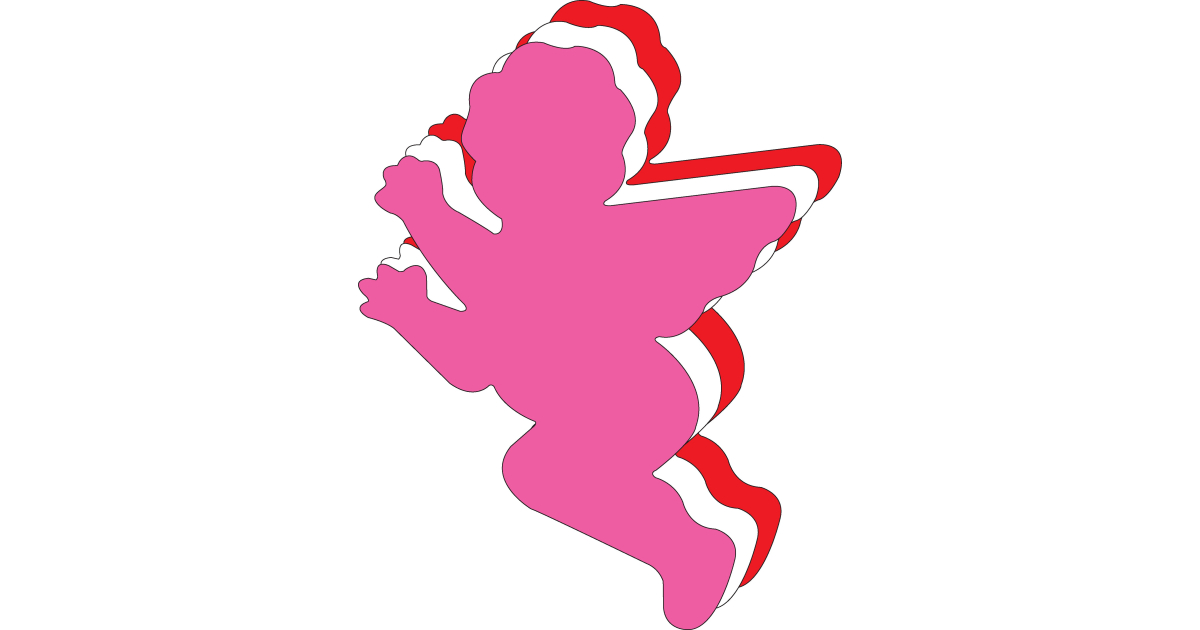 Made In USA | SHAPES ETC. Cupid Tri-Color Super Cut-Outs- 8” x 10”