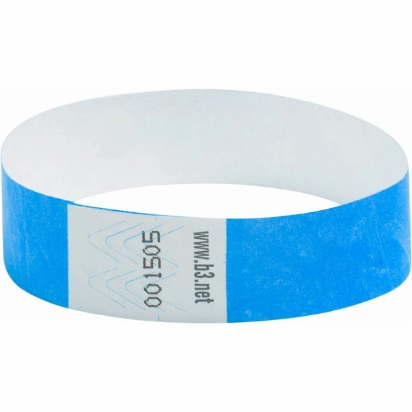 SICURIX Dupont Tyvek Security Wristband - 0.8" x 10" - Blue - 100 Pack