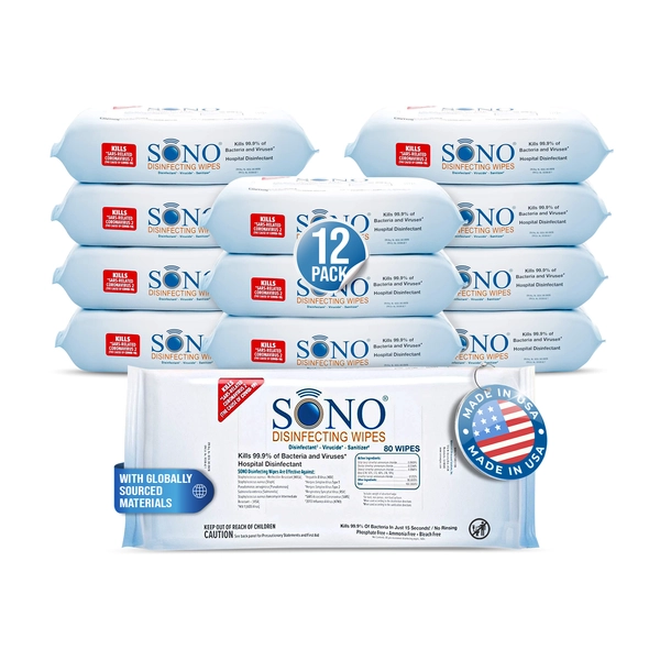 SONO Disinfecting Wipes Large Soft Pack (12 PACK)