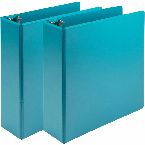 Samsill Plant-based 3" View Binder - Letter Size - 3 Rings - 2 Pockets - Turquoise