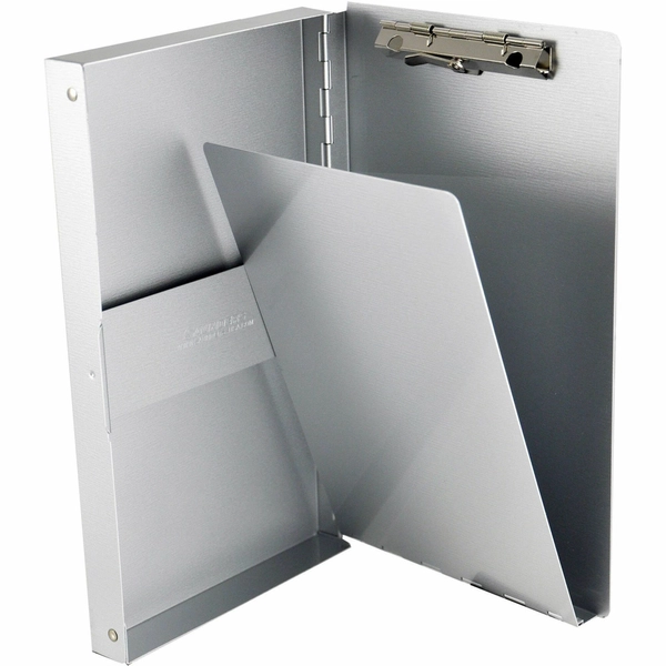 Saunders Snapak Side-open Storage Holder - 0.50" Clip - For 30 Sheets - 5 21/32" x 9 1/2" - Aluminum - Silver - 1 Each