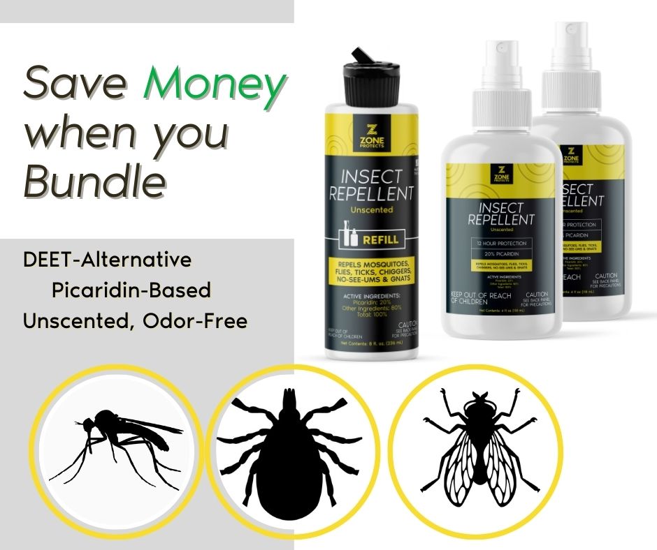 Made In the USA Zone Protects Unscented Insect Repellent Spray 2 Pack