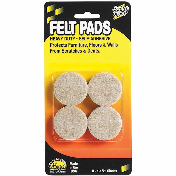 Self-Adhesive Felt Circles - Beige - 8 Pack
