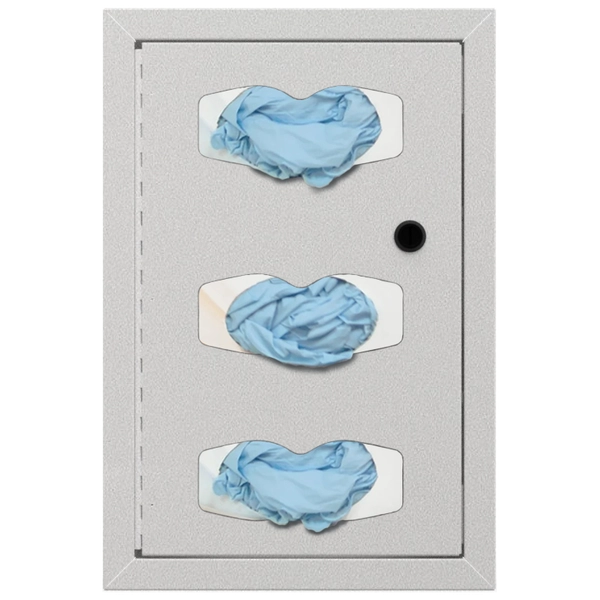 Semi-Recessed-Glove Dispenser-Triple-Steel-Beige