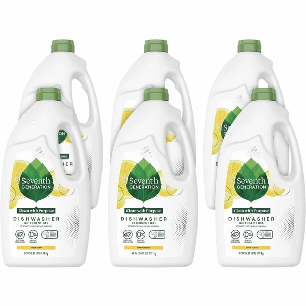 Seventh Generation Dishwasher Detergent, 42 oz, Lemon Scent - 6/Carton