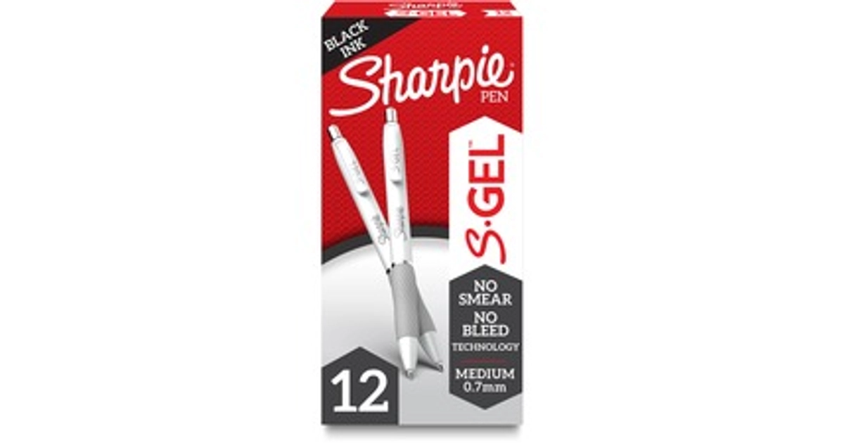 Made In USA | Sharpie S-Gel Pen 0.7mm Black Ink - White Barrel - 12 Pack
