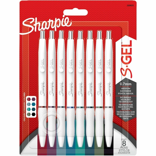 Sharpie S-Gel Pens - 0.7 mm - Assorted Ink - 8 Pack
