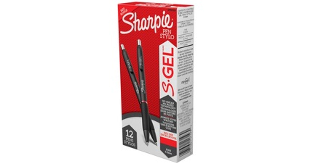 Made In USA | Sharpie S-Gel Red Pens - 0.5 mm Retractable Gel Ink - 12 Pack