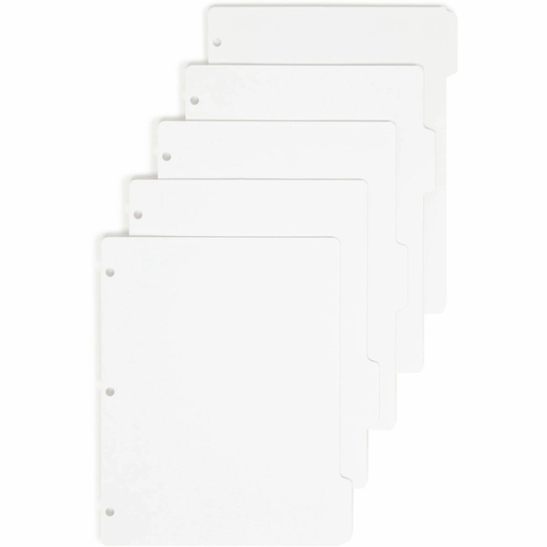 5-Tab Index Dividers, Letter Size, White, 20/Box