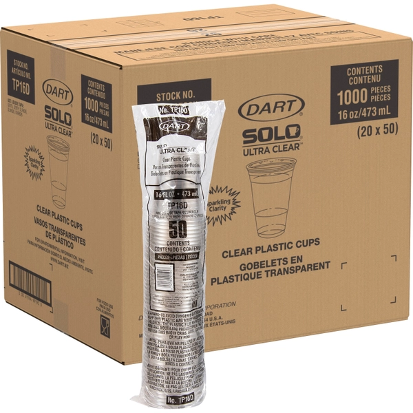 Solo Ultra Clear 16 oz Cold Cups - 50/Pack