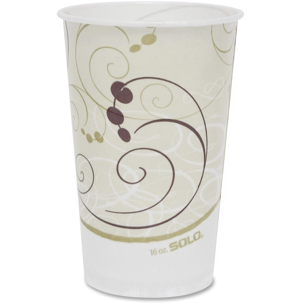 Solo 16 oz Waxed Paper Cold Cups - 50 Pack - White, Brown, Green