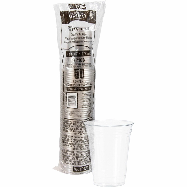 Solo 16 oz Ultra Clear Cold Cups - 50 Pack