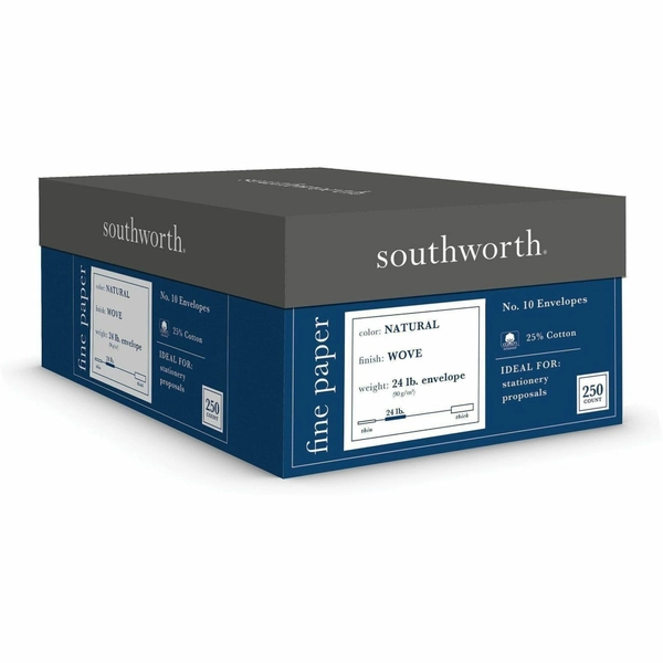 Southworth #10 Business Envelopes - 4 1/8" x 9 1/2" - 24 lb - 250/Box - Ivory