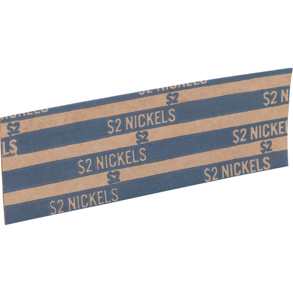 Sparco Flat Coin Wrappers - 1000 Wraps - $2.00 in 40 Coins of 5¢ - Kraft - Blue