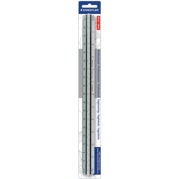 Staedtler 12" Aluminum Triangular Scale - Silver