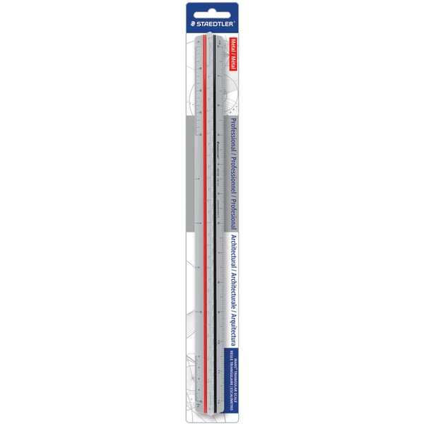 Staedtler Mars 12" Triangular Scale - Aluminum - Silver