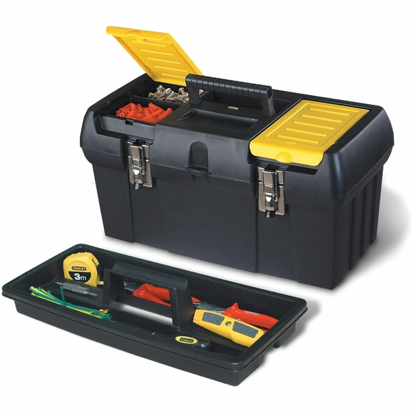 Stanley Series 2000 Tool Box - 10" x 19" x 10" - Black - 1 Each
