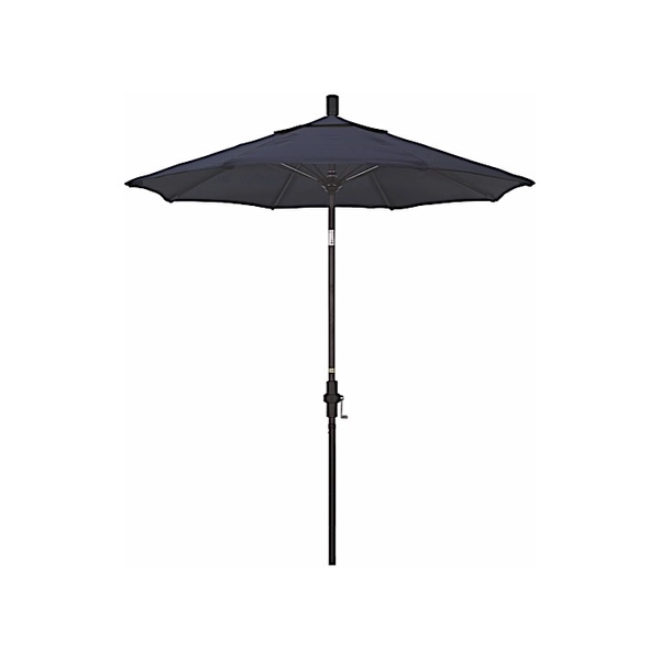 blue 7 patio umbrella Blue Flower Crank & Tilt Round Outdoor Patio Umbrella, 7.5'