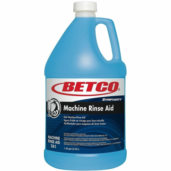 Symplicity Machine Rinse Aid - 512 fl oz (16 qt) - Alkaline & Hard Water Deposit Remover - Low Foaming, Quick Drying - Blue