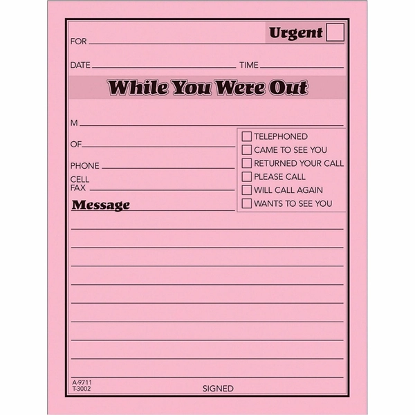 TOPS While You Were Out Message Pads - 50 Sheets - 5.5" x 4.25" - Pink - 1 Dozen