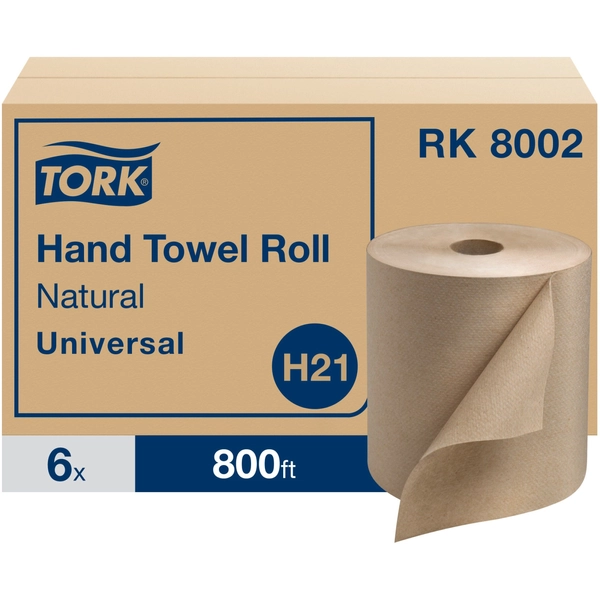 TORK Hand Towel Roll - 1 Ply - 800 Sheets - 800 ft x 7.90" - Natural - 6 / Carton