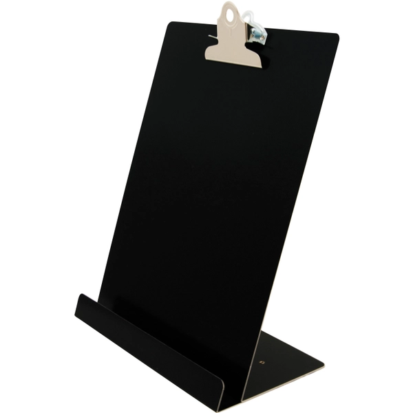 Saunders Document/Tablet Holder - 12.3" x 9.5" x 5" - Aluminum - Black - 1 Each