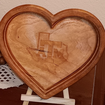 Texas A&M Branded Heart Shaped Valet Tray