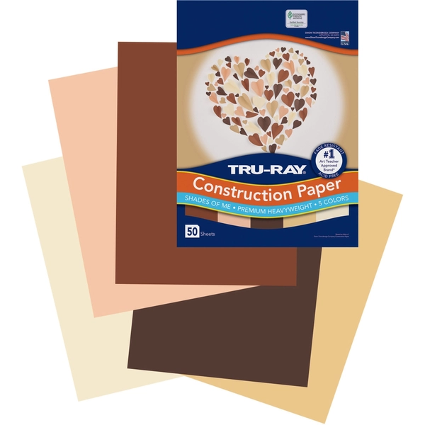 Tru-Ray Construction Paper - 9" x 12" - 76 lb - Assorted - 50 Pack