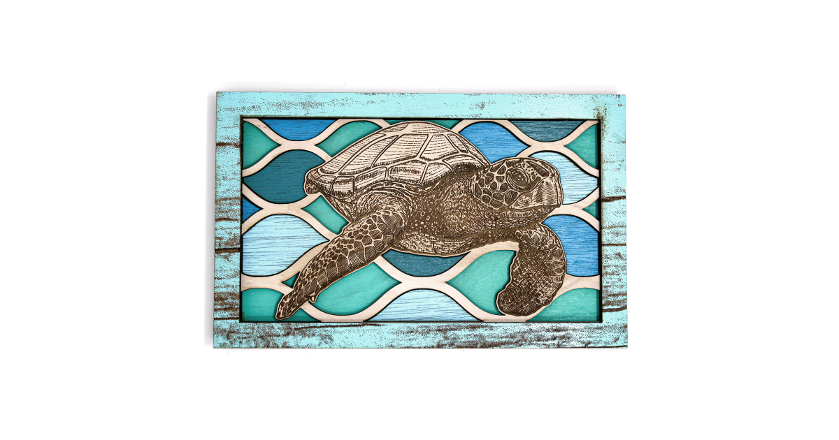 Turtle Ripples Made In USA | Wall Art - Sea Turtle Ripples