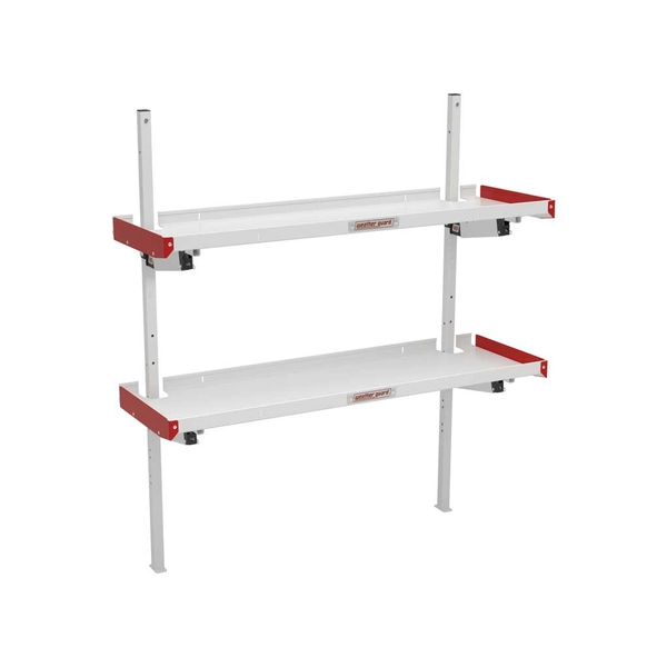 60-In Folding Aluminum Van Shelving, Two Shelves