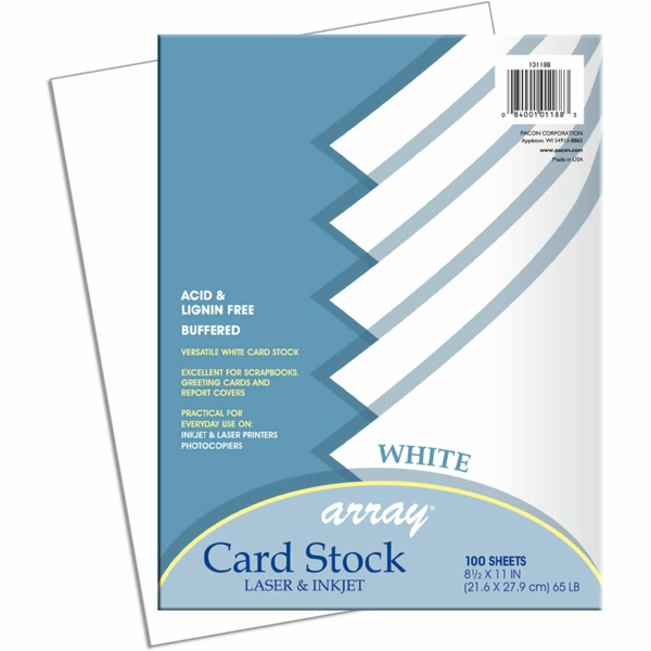 Pacon White Cardstock Sheets, 8.5" x 11", 65 lb, 100 Pack