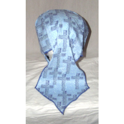 Blue Crosses Du-rag with Christian sayings