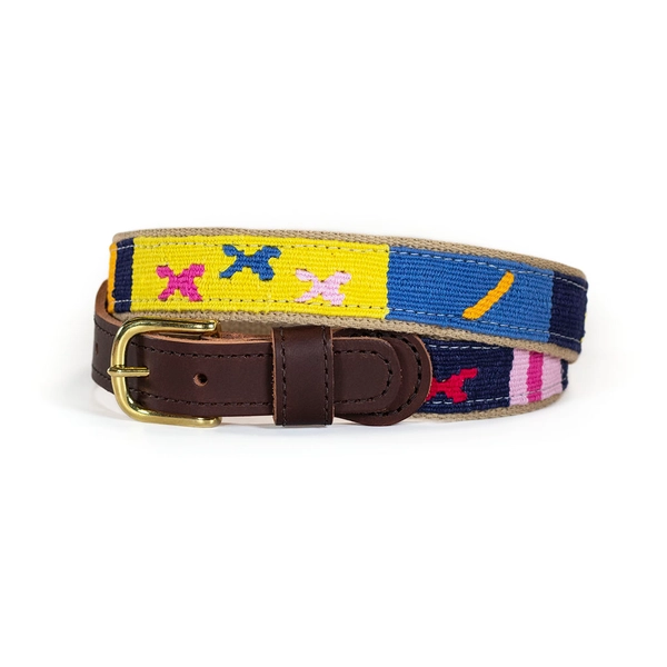 a tail we could wag Cotton and Leather Belt - Starry Day Midnight