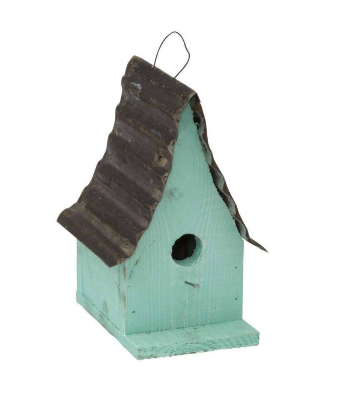 Cottage Rustic Birdhouse, Birdhouse for Wrens, Woodpeckers, Chickadees, titmice, nuthatches / Teal