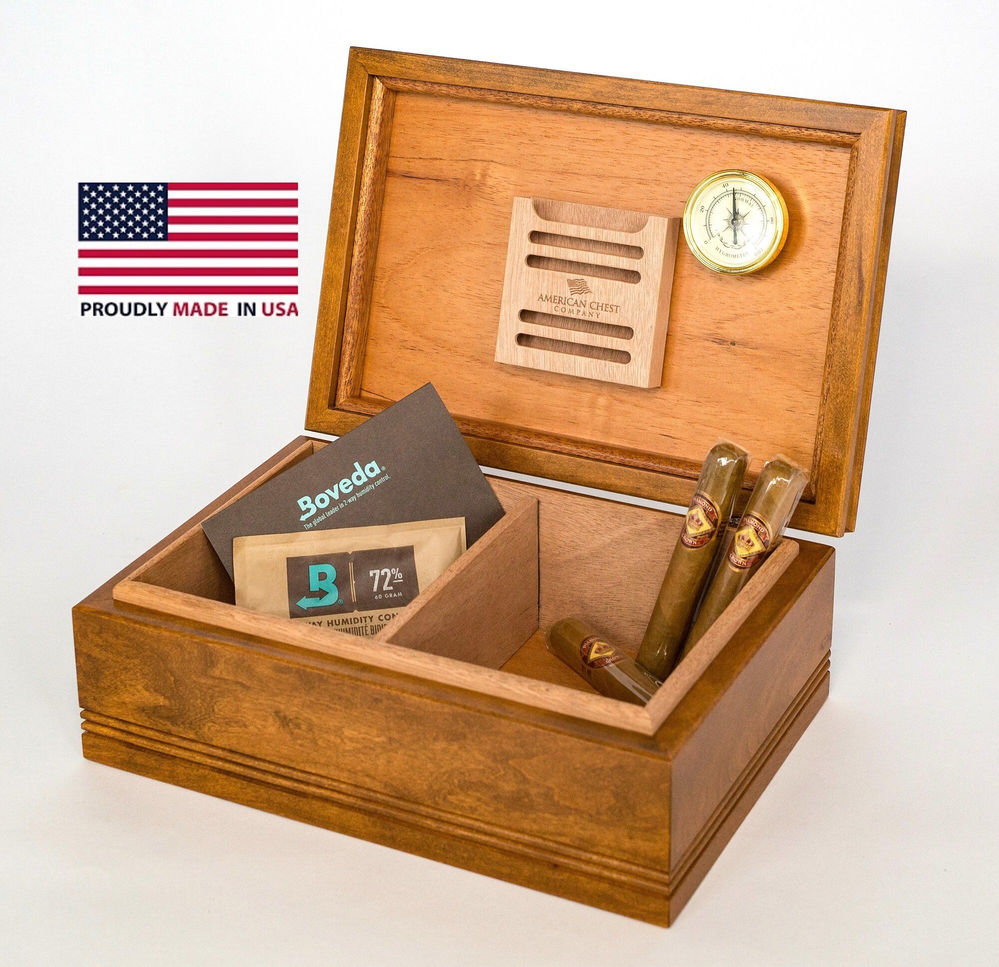 75 Count Amish Cigar Humidor Mahogany
